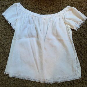 Cloth & Stone white off the shoulder top